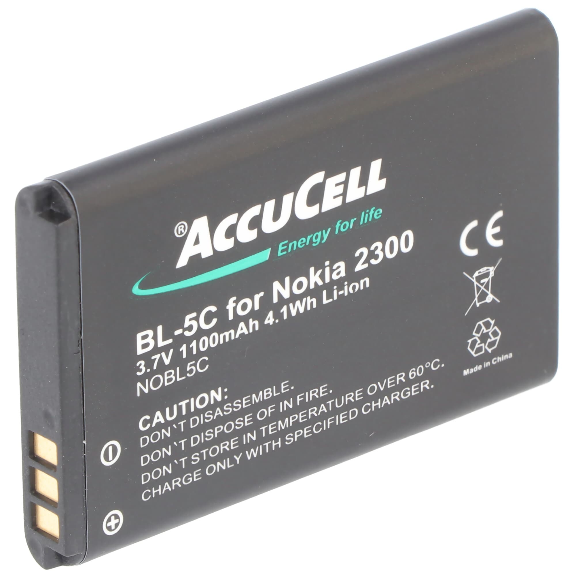 Batterie BL-5C pour Nokia en réplique de la batterie AccuCell avec 1100 mAh