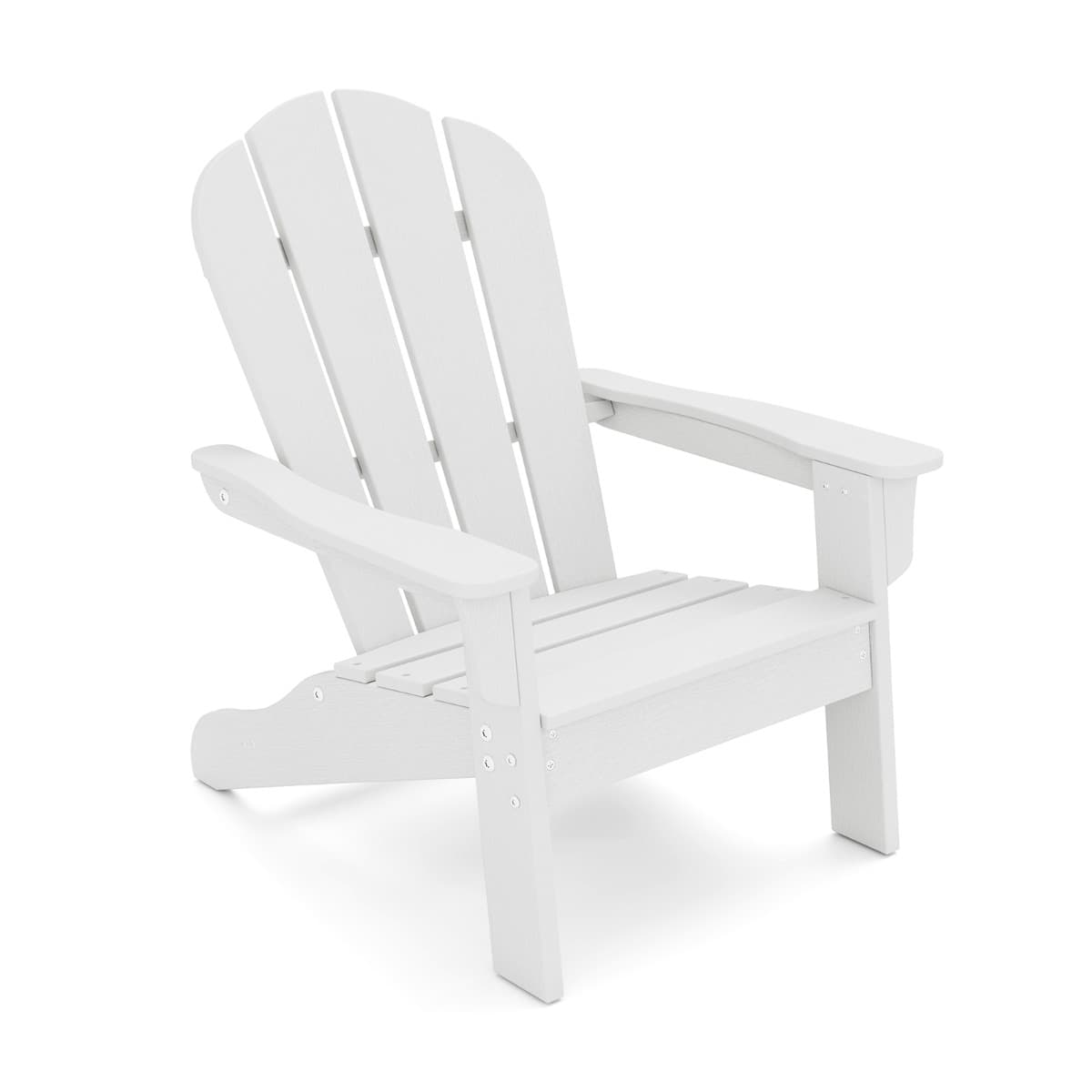 CostwayChaise Adirondack pour Enfant Chaise de Jardin en Polyéthylène Haute Densité Toutes Saisons avec Design Ergonomique pour 3-8 Ans Blanc
