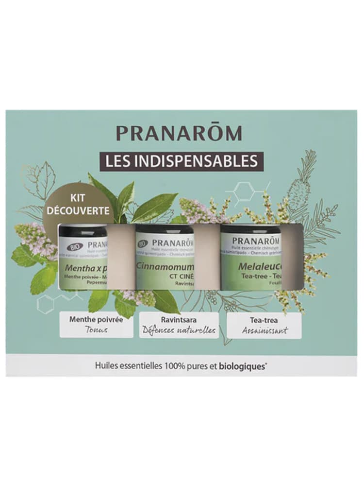 Pranarôm Huiles Essentielles Kit Les Indispensables Bio 3 x 5 ml