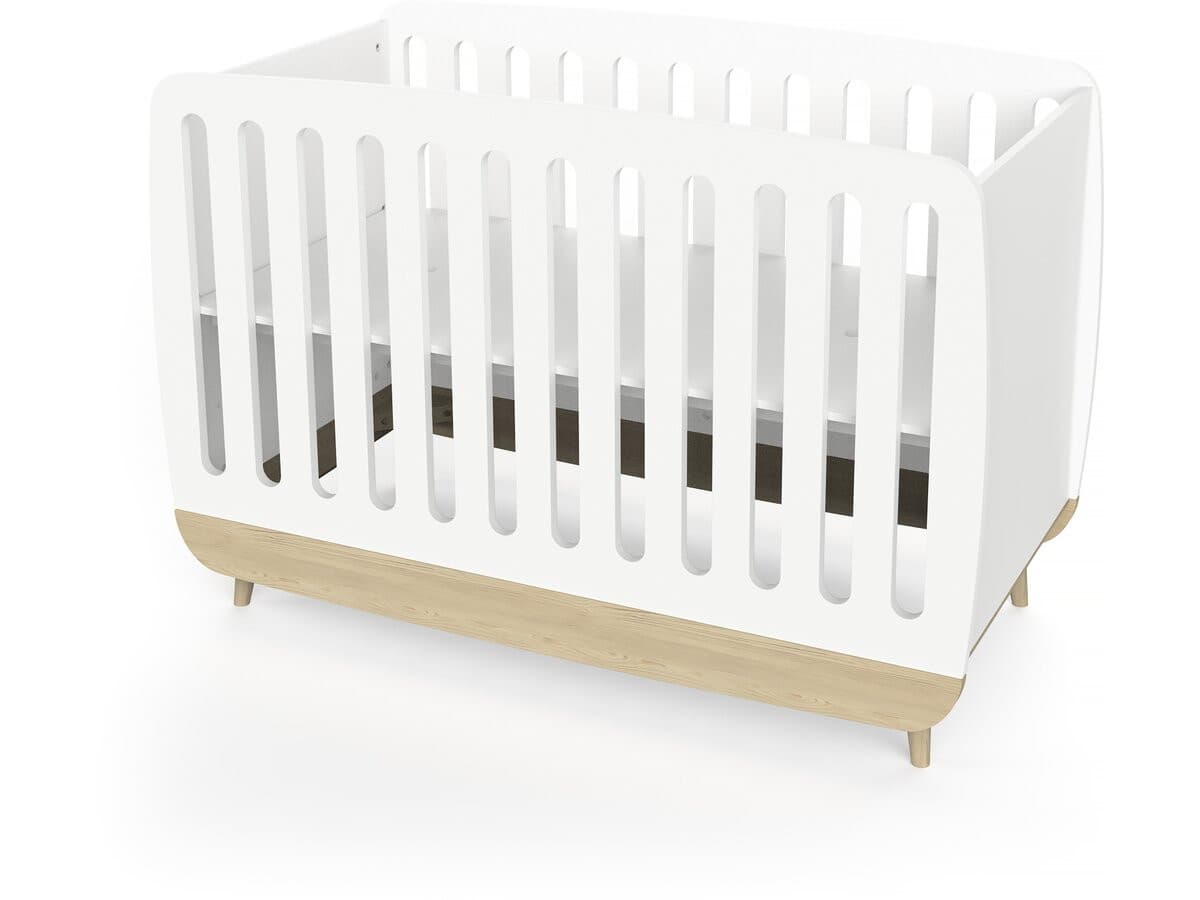 Lit berceau bébé " Firmiana " - 60 x 120 cm - Blanc mat