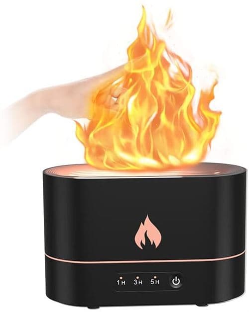 Humidificateurs Diffuseur d'aromathérapie Wafenso Flamme de Simulation (17*8*11CM) - Noir